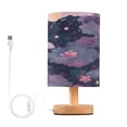 thumbnail image 1 of Desk Lamp Bedside Lamp 5.12x9.7In LED Lamp With USB Charging Interface For Bedroom Living Room Office Study Stylish Decoration Purple Beautiful Flowers, 1 of 7