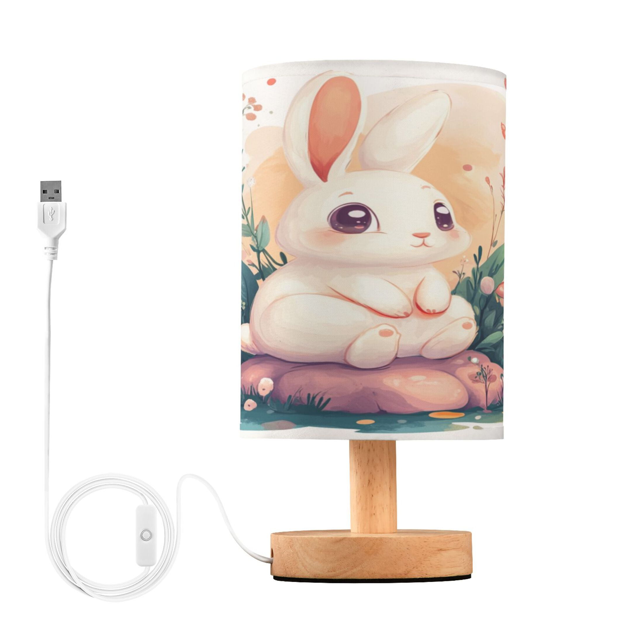 Desk Lamp Bedside Lamp 5.12x9.7In LED Lamp With USB Charging Interface For Bedroom Living Room Office Study Stylish Decoration Super Cute Cartoon Rabbit