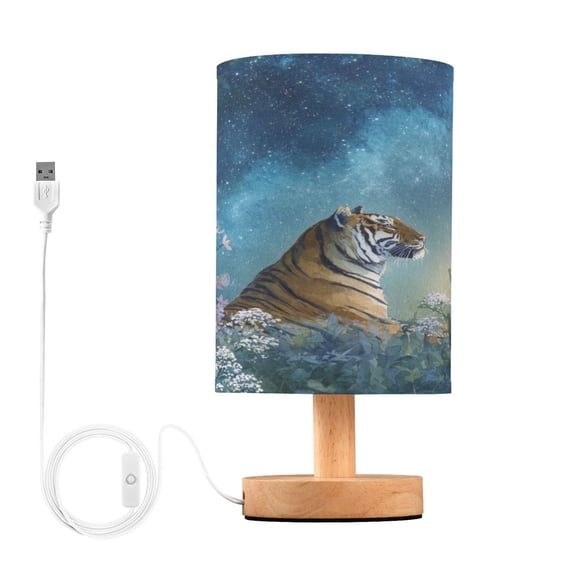 Desk Lamp Bedside Lamp 5.12x9.7In LED Lamp With USB Charging Interface For Bedroom Living Room Office Study Stylish Decoration Watercolor Beautiful Tiger