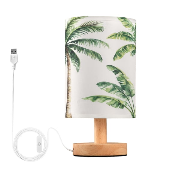 Desk Lamp Bedside Lamp 5.12x9.7In LED Lamp With USB Charging Interface For Bedroom Living Room Office Study Stylish Decoration Beautiful Palm Trees