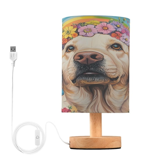 Desk Lamp Bedside Lamp 5.12x9.7In LED Lamp With USB Charging Interface For Bedroom Living Room Office Study Stylish Decoration Big Yellow Rainbow Dog