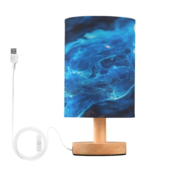 Desk Lamp Bedside Lamp 5.12x9.7In LED Lamp With USB Charging Interface For Bedroom Living Room Office Study Stylish Decoration Blue Lava Pattern