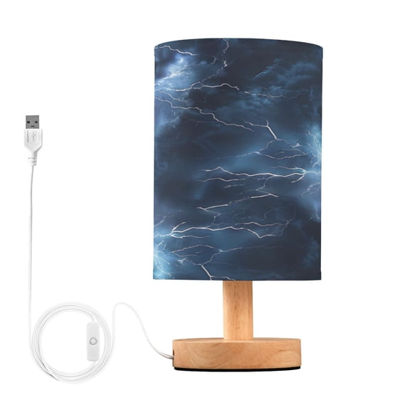 Desk Lamp Bedside Lamp 5.12x9.7In LED Lamp With USB Charging Interface For Bedroom Living Room Office Study Stylish Decoration Blue Lightning