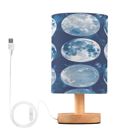 Desk Lamp Bedside Lamp 5.12x9.7In LED Lamp With USB Charging Interface For Bedroom Living Room Office Study Stylish Decoration Blue Moon