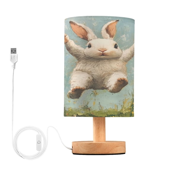 Desk Lamp Bedside Lamp 5.12x9.7In LED Lamp With USB Charging Interface For Bedroom Living Room Office Study Stylish Decoration Bunny Hop