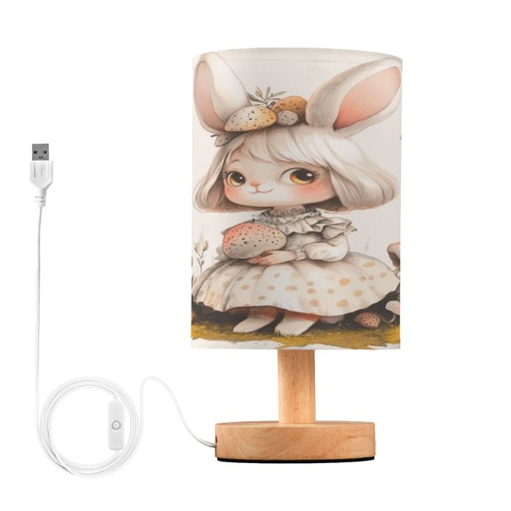 Desk Lamp Bedside Lamp 5.12x9.7In LED Lamp With USB Charging Interface For Bedroom Living Room Office Study Stylish Decoration Bunny Woman