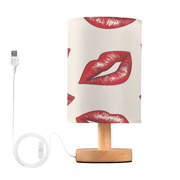 Desk Lamp Bedside Lamp 5.12x9.7In LED Lamp With USB Charging Interface For Bedroom Living Room Office Study Stylish Decoration Cartoon Red Lips