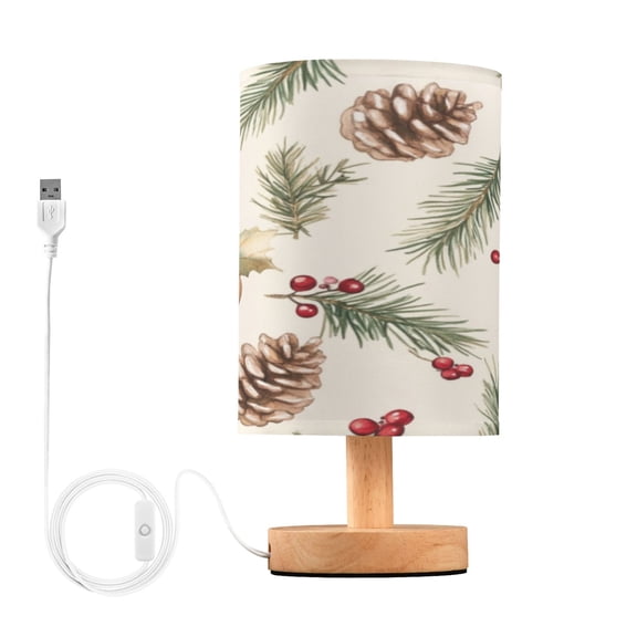 Desk Lamp Bedside Lamp 5.12x9.7In LED Lamp With USB Charging Interface For Bedroom Living Room Office Study Stylish Decoration Christmas Pine Cone