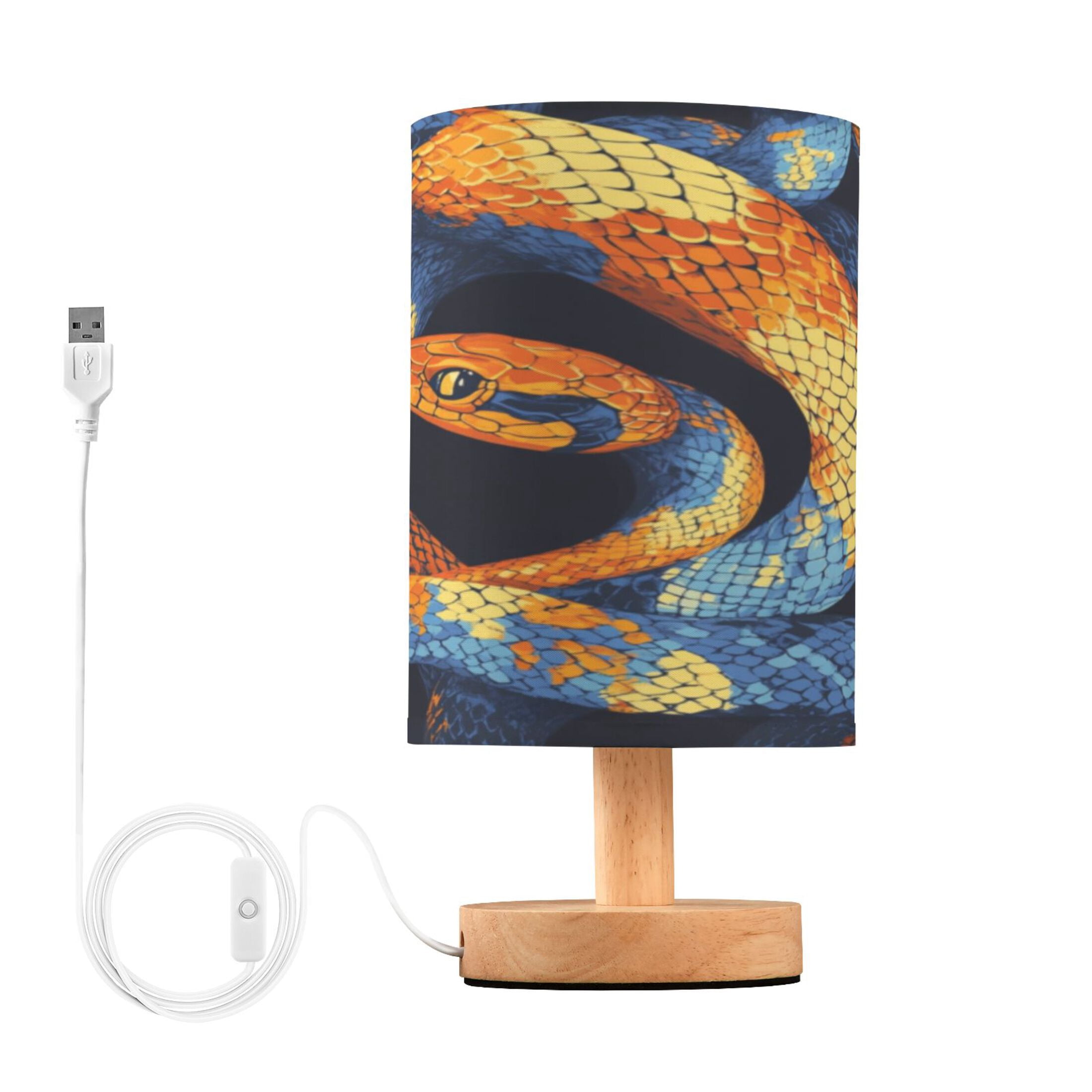 Desk Lamp Bedside Lamp 5.12x9.7In LED Lamp With USB Charging Interface For Bedroom Living Room Office Study Stylish Decoration Colored Snake