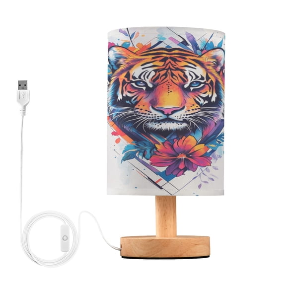 Desk Lamp Bedside Lamp 5.12x9.7In LED Lamp With USB Charging Interface For Bedroom Living Room Office Study Stylish Decoration Cool Color Tiger