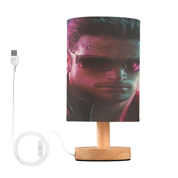 Desk Lamp Bedside Lamp 5.12x9.7In LED Lamp With USB Charging Interface For Bedroom Living Room Office Study Stylish Decoration Cyberpunk Man