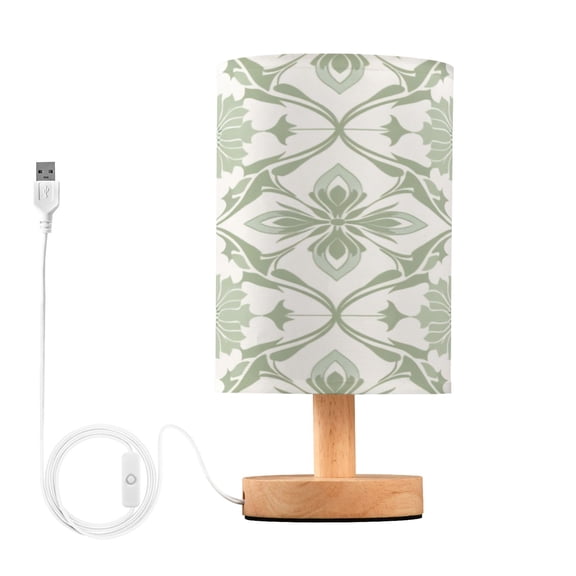 Desk Lamp Bedside Lamp 5.12x9.7In LED Lamp With USB Charging Interface For Bedroom Living Room Office Study Stylish Decoration Green Pattern