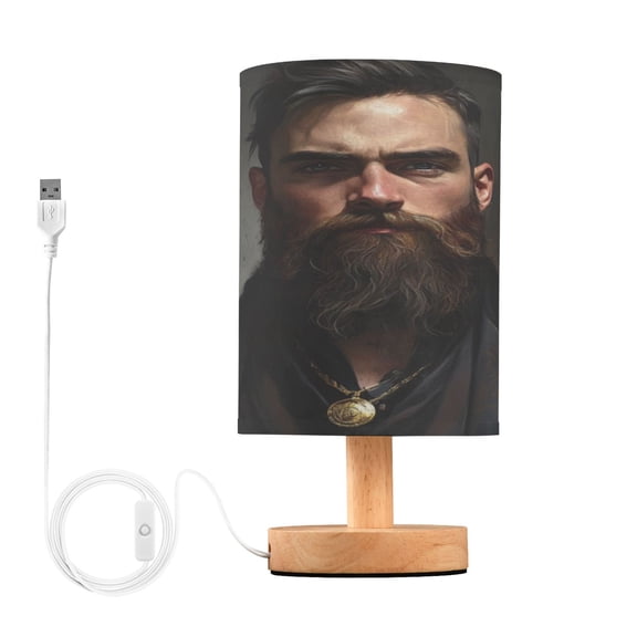 Desk Lamp Bedside Lamp 5.12x9.7In LED Lamp With USB Charging Interface For Bedroom Living Room Office Study Stylish Decoration Handsome Man