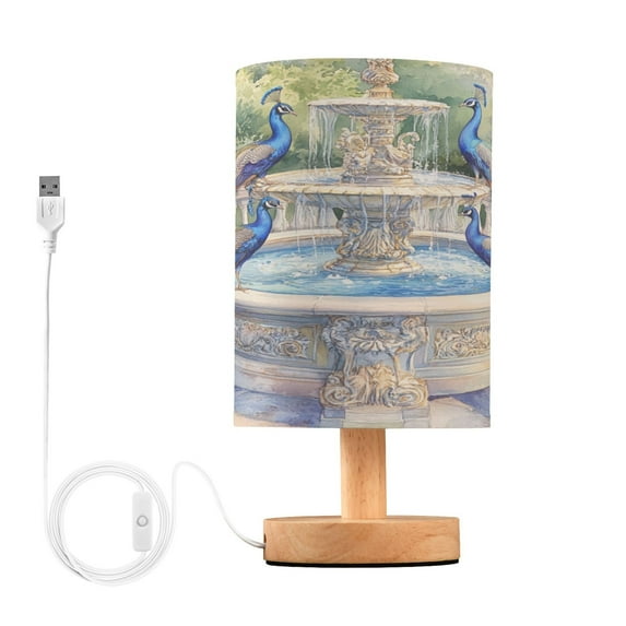 Desk Lamp Bedside Lamp 5.12x9.7In LED Lamp With USB Charging Interface For Bedroom Living Room Office Study Stylish Decoration Lovely Peacocks