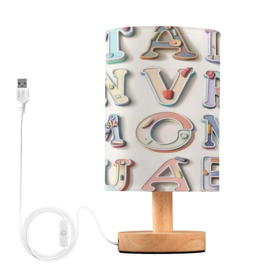 Desk Lamp Bedside Lamp 5.12x9.7In LED Lamp With USB Charging Interface For Bedroom Living Room Office Study Stylish Decoration Pink Letters