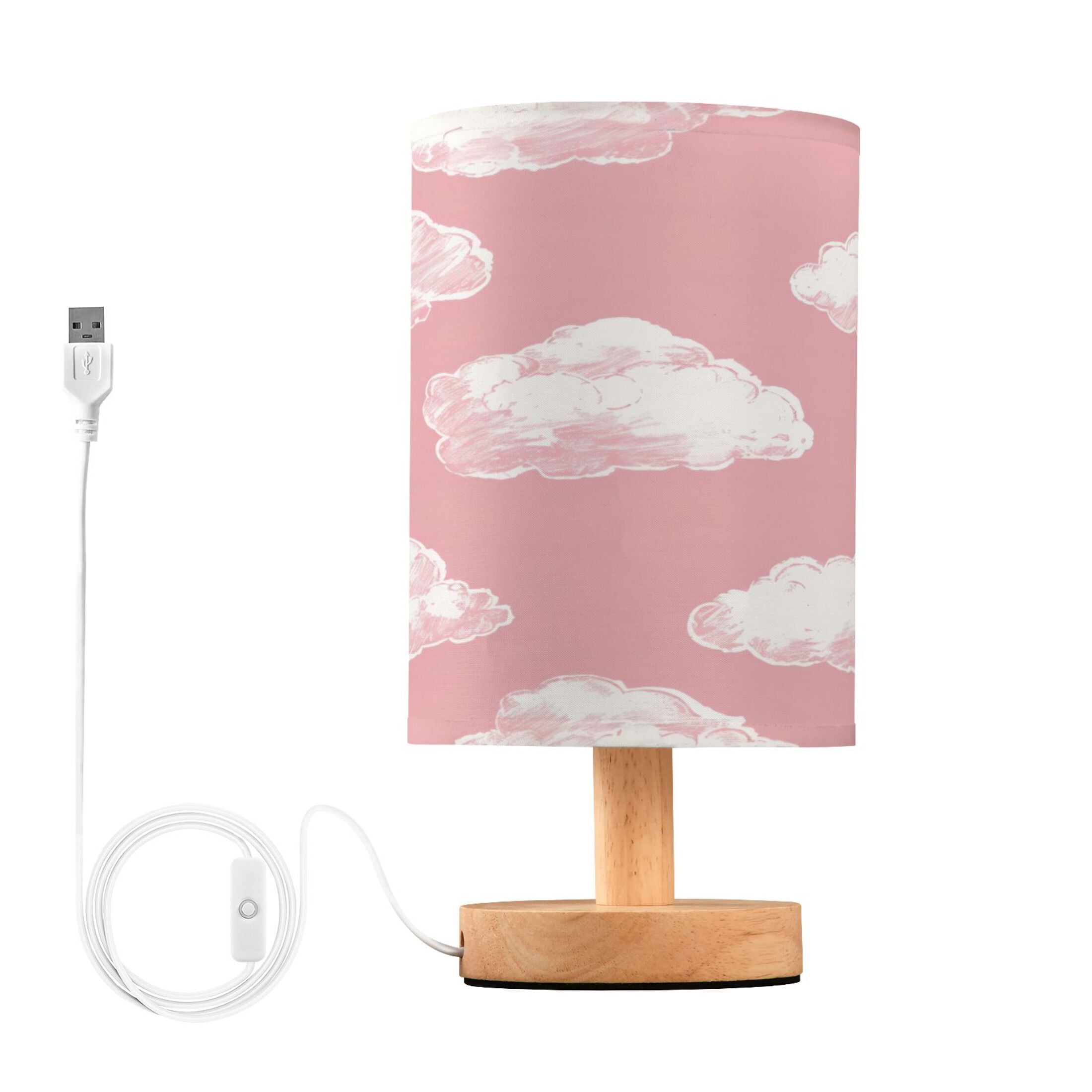 Desk Lamp Bedside Lamp 5.12x9.7In LED Lamp With USB Charging Interface For Bedroom Living Room Office Study Stylish Decoration Pink White Cloud