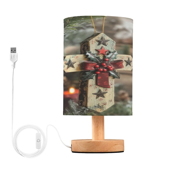 Desk Lamp Bedside Lamp 5.12x9.7In LED Lamp With USB Charging Interface For Bedroom Living Room Office Study Stylish Decoration Pretty Christmas Cross