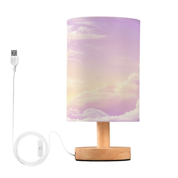 Desk Lamp Bedside Lamp 5.12x9.7In LED Lamp With USB Charging Interface For Bedroom Living Room Office Study Stylish Decoration Pretty Purple Cloud
