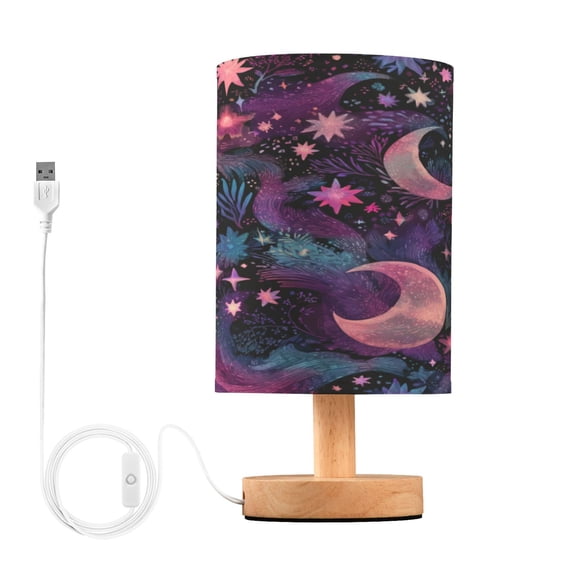 Desk Lamp Bedside Lamp 5.12x9.7In LED Lamp With USB Charging Interface For Bedroom Living Room Office Study Stylish Decoration Purple Moon