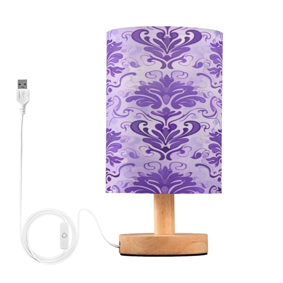 Desk Lamp Bedside Lamp 5.12x9.7In LED Lamp With USB Charging Interface For Bedroom Living Room Office Study Stylish Decoration Purple Vine