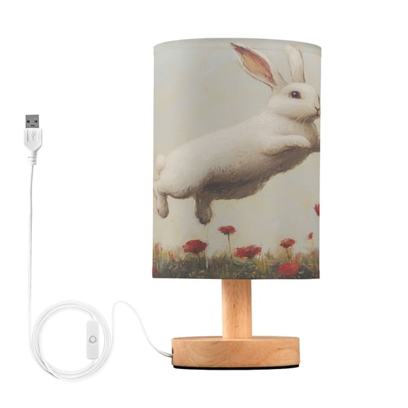 Desk Lamp Bedside Lamp 5.12x9.7In LED Lamp With USB Charging Interface For Bedroom Living Room Office Study Stylish Decoration Rabbit Hop