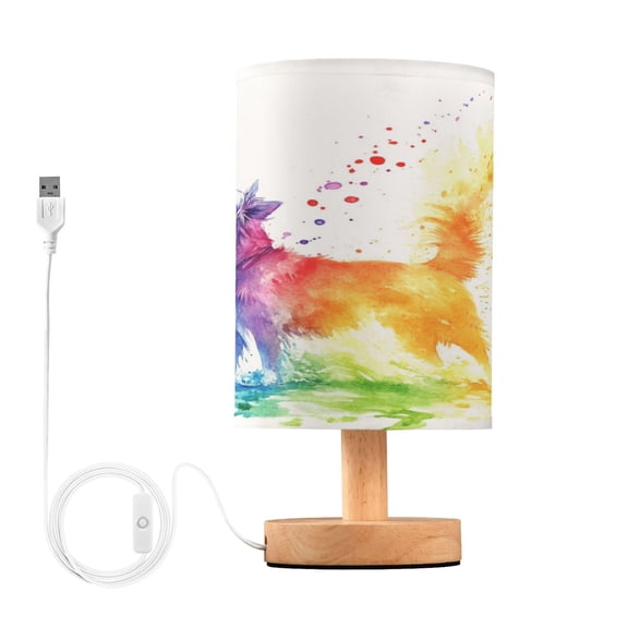Desk Lamp Bedside Lamp 5.12x9.7In LED Lamp With USB Charging Interface For Bedroom Living Room Office Study Stylish Decoration Rainbow Cute Dog