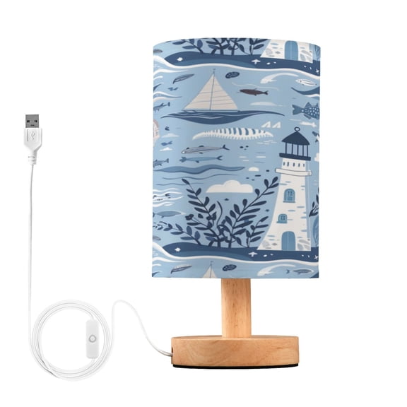 Desk Lamp Bedside Lamp 5.12x9.7In LED Lamp With USB Charging Interface For Bedroom Living Room Office Study Stylish Decoration Seaside Lighthouse