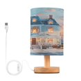 thumbnail image 1 of Desk Lamp Bedside Lamp 5.12x9.7In LED Lamp With USB Charging Interface For Bedroom Living Room Office Study Stylish Decoration Snow Christmas House, 1 of 7