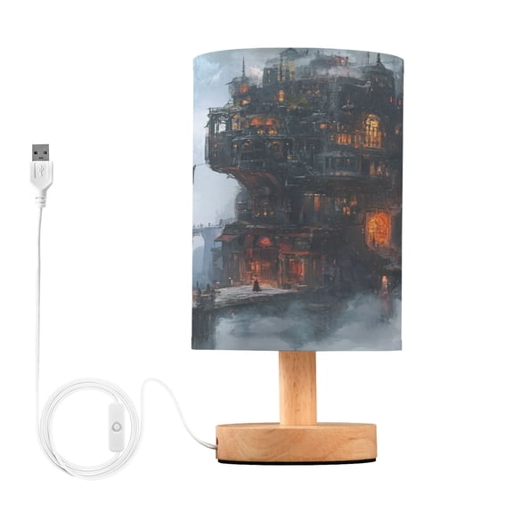 Desk Lamp Bedside Lamp 5.12x9.7In LED Lamp With USB Charging Interface For Bedroom Living Room Office Study Stylish Decoration Steam Punk Castle