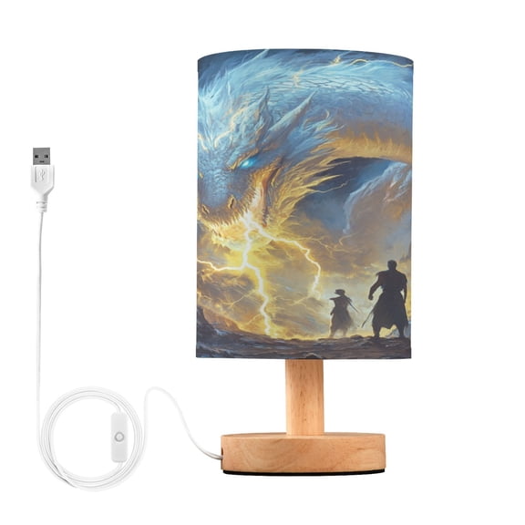 Desk Lamp Bedside Lamp 5.12x9.7In LED Lamp With USB Charging Interface For Bedroom Living Room Office Study Stylish Decoration The Big White Dragon