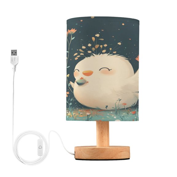 Desk Lamp Bedside Lamp 5.12x9.7In LED Lamp With USB Charging Interface For Bedroom Living Room Office Study Stylish Decoration White Cartoon Chicken