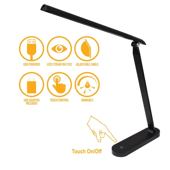 Desk Lamp LED For Office Table Lamp For Dorm Room Essentials, Modern, Bedrooms, Office Desk, College Dorm Room Touch Sensor - Black
