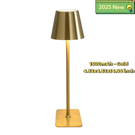 Desk Lamp - Lamp for Bedroom - 1500mAh Rechargeable Table Lamp, 3 Color Dimmable Touch Lamp, LED Desk Lamp for Bedroom/Reading/Office/Outdoor Party Coffee Shop, Night Light (Gold)