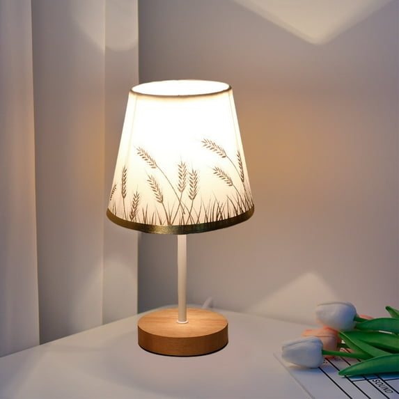Desk Lamp,Lamps for Night Stands,Lamp for Bedroom,LED Solid Wood Desk Lamp Stable Fabric Study Reading Lamp For Home Decoration Linen Plain Warm Night Light(B 11*6*6in)from ANMUYUM