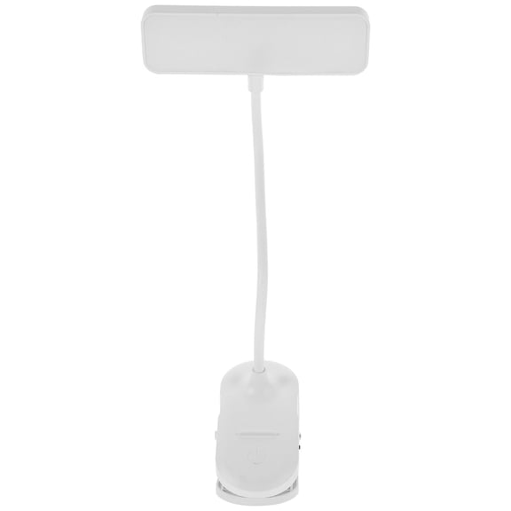 Yardwe LED Desk Lamp White Plastic Three Levels Brightness Reading Light for Home Use 1 Set