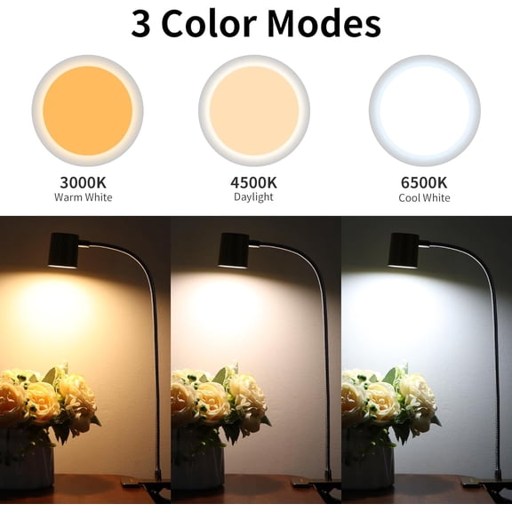 Desk Lamp,USB Clip On Light with 3 Color Modes,LED 10 Levels Brightness Reading Lamp, 360 Gooseneck Book Light,Eye-Care Reading Light for Home Office,Headboards Gold, DA-3.5W-01