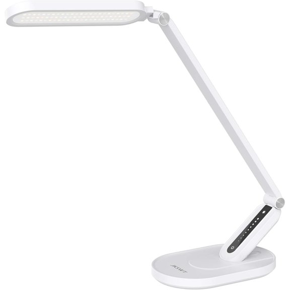 Desk Lamp, for Eye Care, Dimmable Table Lamp with 5 Colour Modes, 72 LEDs with USB Charging Port, Touch Control and Memory Function, Office Lamp