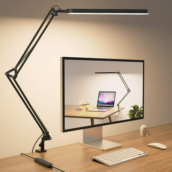 Desk Lamp for Home Office, Eye Comfortable LED Light Long Hours ...