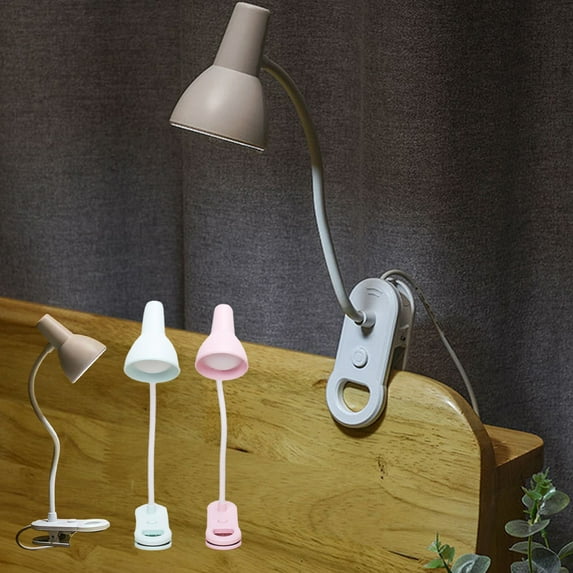 Desk Lamp under $5! kkbbma LED Clip On Desk Lamp with 3 Modes, Flexible Gooseneck Reading Light, Battery Powered Book Lamp for Bedside and Study