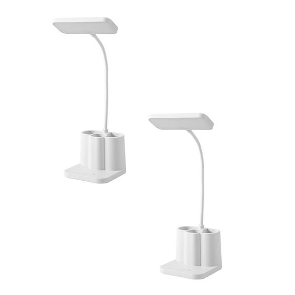 Desk Lamps for Home Office, Adjustable Brightness, Adjustable Gooseneck Reading Lamp,Rechargeable,Led, Eye_Protection Learning Lamp with Pen Holder, College Dorm Room Lighting Gifts,2Pcs