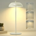 thumbnail image 1 of NATYSWAN Cordless Table Lamp Rechargeable,Battery Operated LED Desk Lamp Modern Dimmable Touch Nightstand Mushroom Lamp for Dorm Home Bedroom Office,White, 1 of 8