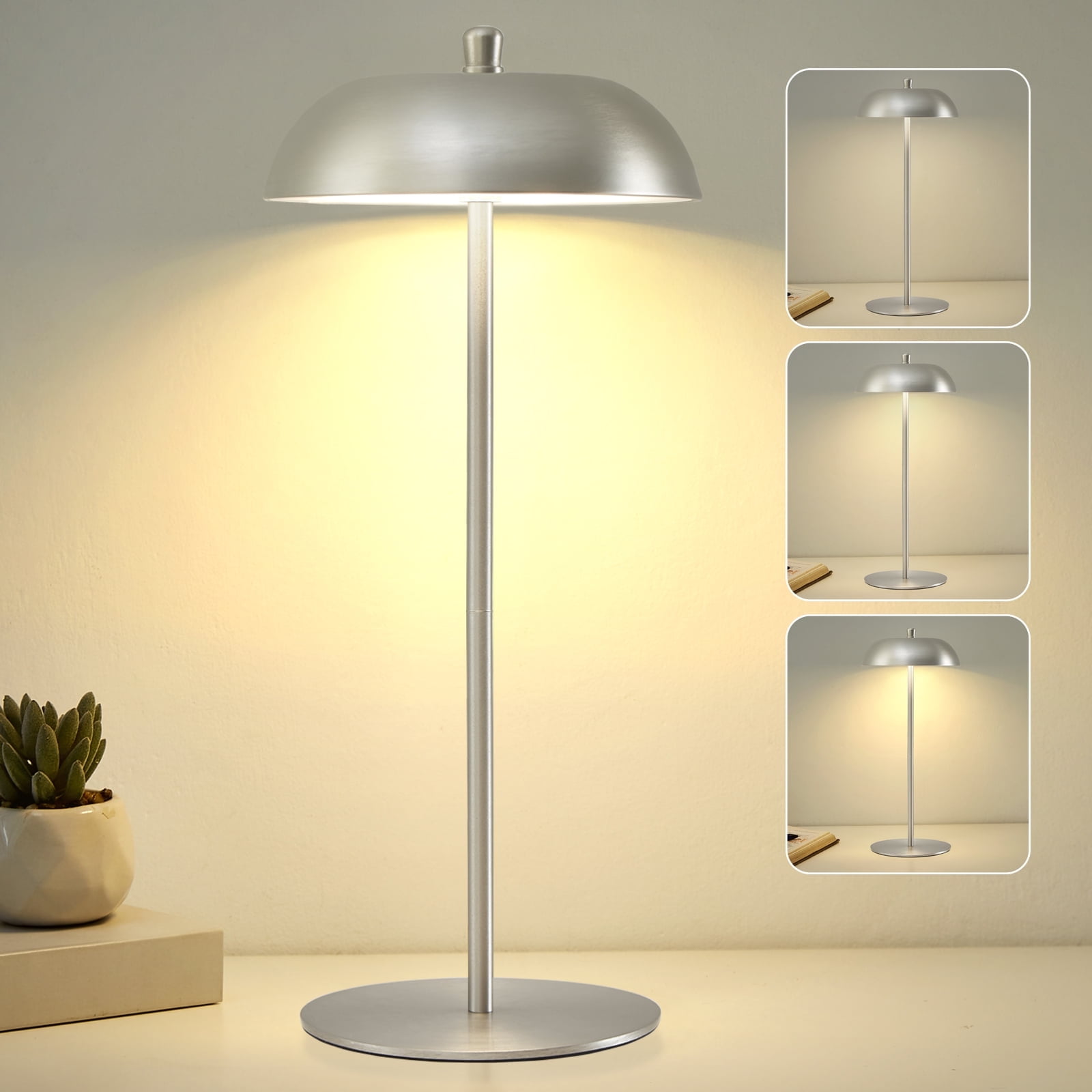 NATYSWAN Cordless Table Lamp Rechargeable - Adjustable Height LED Desk Lamp Dimmable Touch Battery Operated Nightstand Reading Lamp for Dorm Home Bedroom Office
