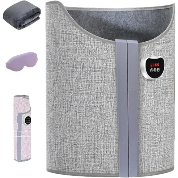 Under Desk Leg Warmer, Portable Foldable Space Heater with Blanket, 8 Heat Levels and Timer, 5 Seconds Quick Heating, Overheat Safe Protection, Quiet for Office & Home (Digital Display gray)