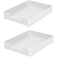 thumbnail image 1 of Desk Letter Tray, 2 PCS A4 Size Plastic Stackable File Document Organizer, Office Desktop File Paper Holder, Anti-Skid Stacking Support for Office Supplies (2X White), 1 of 7