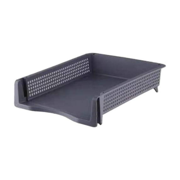 Desk Letter Tray, A4 Size Plastic Stackable File Document Organizer, Office Desktop File Paper Holder, Book Storage Rack,Anti-Skid Stacking Support for Office Supplies (Gery) Eactix