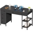 thumbnail image 1 of Amadwell 47" Desk with Drawers & Storage, Office Desk with Reversible Shelves, Gaming Computer Desk, Black, 1 of 9