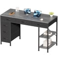 thumbnail image 1 of Amadwell 47" Desk with Drawers & Storage, Office Desk with Reversible Shelves, Gaming Computer Desk, Grey, 1 of 9