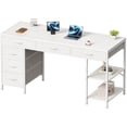 thumbnail image 1 of Amadwell 54" Desk with Drawers & Storage, Office Desk with Reversible Shelves, Gaming Computer Desk, White, 1 of 9