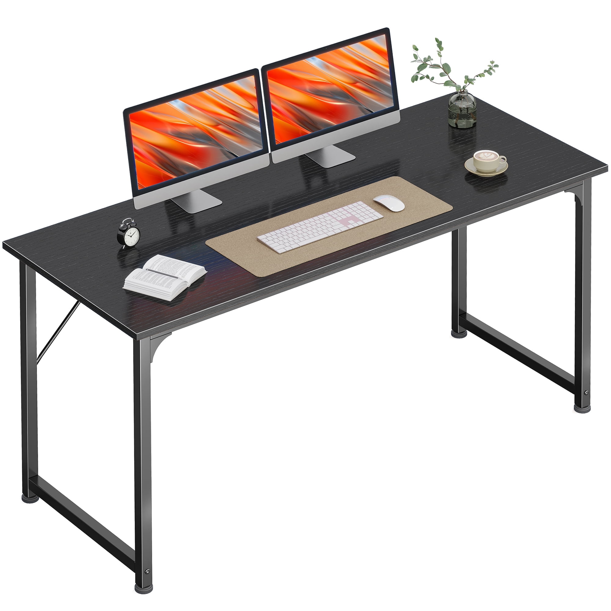 54" Computer Desk, Modern Office, Study & Gaming Desk with Storage, Large Legroom, Sturdy Metal Frame