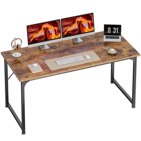 Amadwell 54" Computer Desk, Home Office Desk, Study & Gaming Desk with Storage, Large Legroom, Sturdy Metal Frame,Rustic Brown